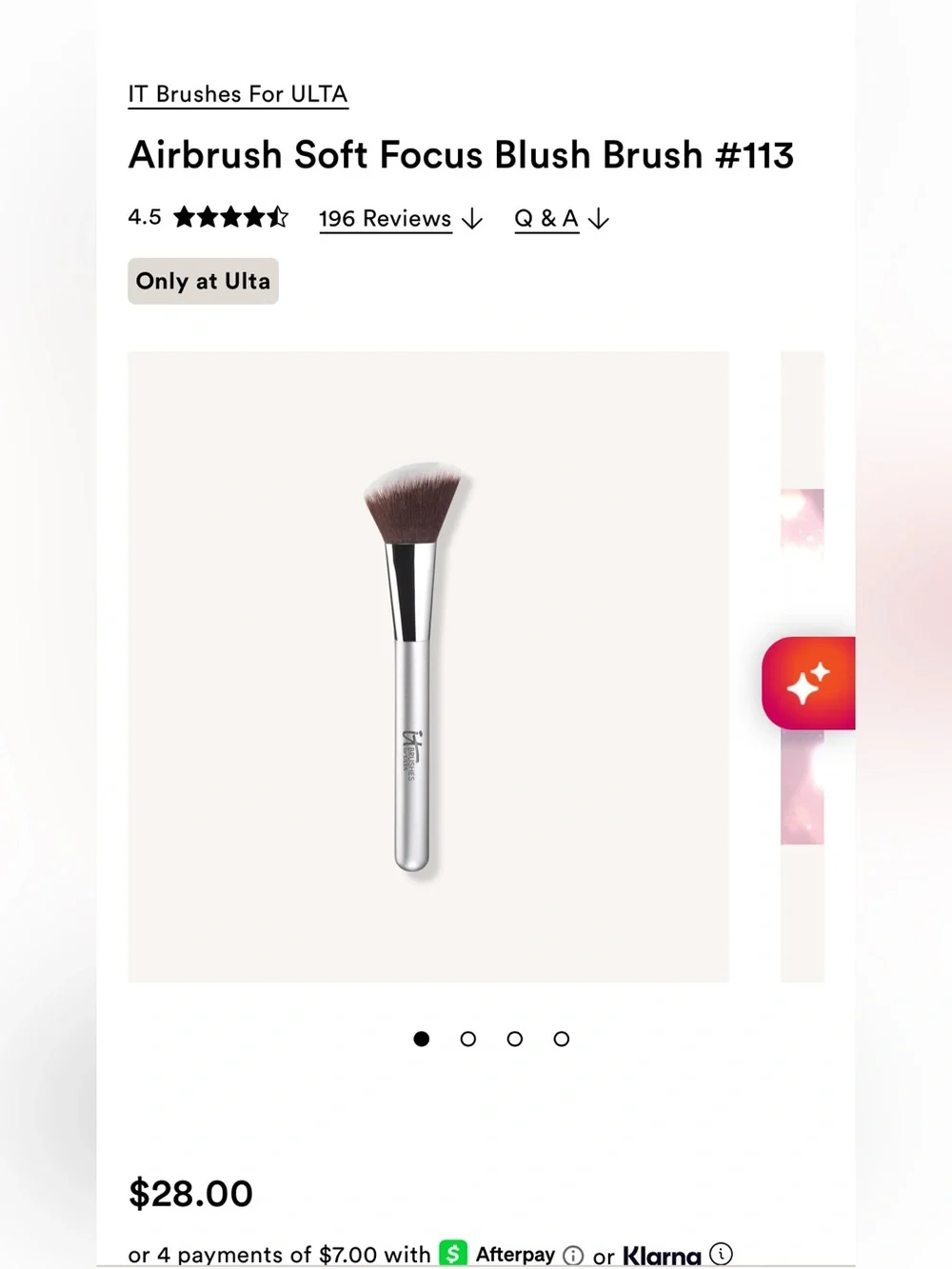 New With Tags- Powder Wand & Soft Focus Blush Brush Set - Silver, by IT for Ulta